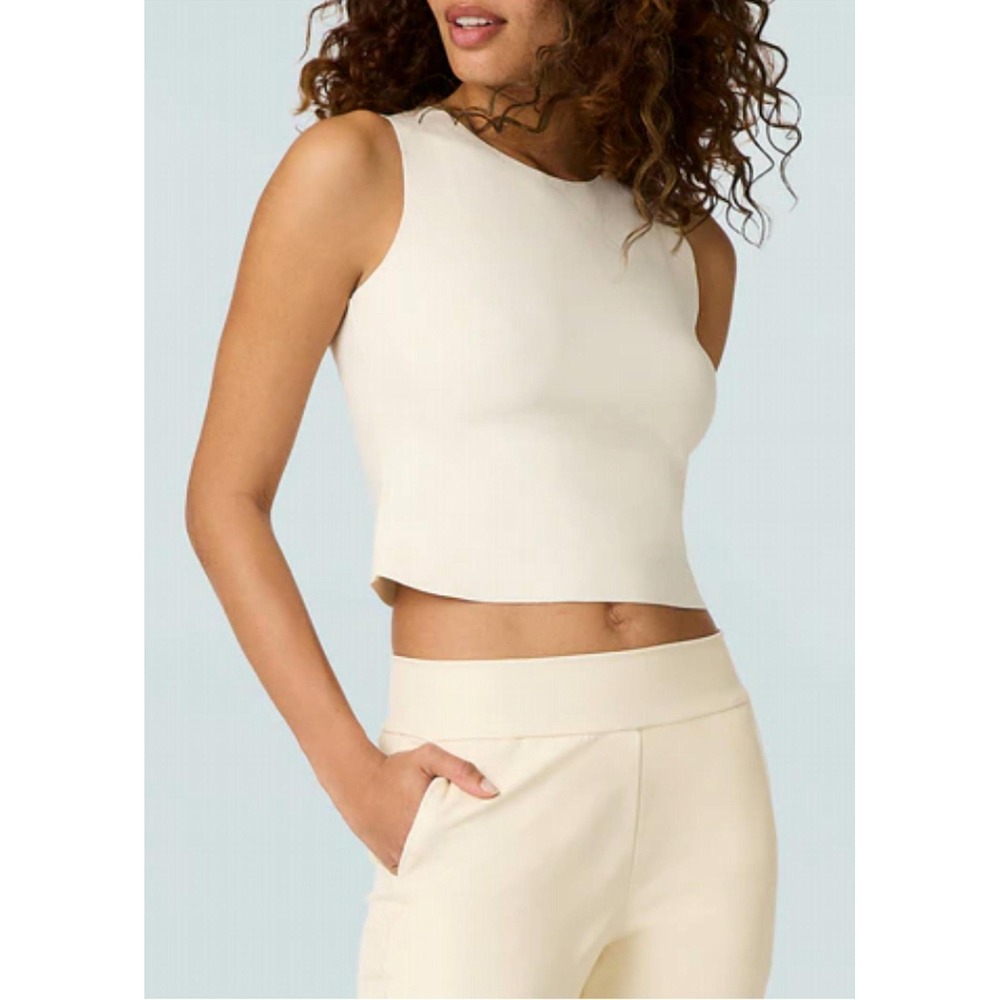 Commando Cream Ribbed Cropped Tank